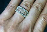 14kt White Gold Diamond Ring Wide Vintage Antique Art Deco Style