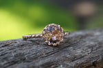 Melrose 8mm Morganite Gold Round Ring Crown Vintage