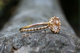 Melrose 8mm Morganite Gold Round Ring Crown Vintage