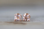 Cushion Morganite Studs 5mm