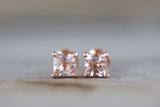Cushion Morganite Studs 5mm