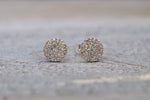 Round Pave Diamond Disc Studs