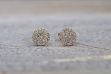 Round Pave Diamond Disc Studs