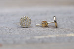 Round Pave Diamond Disc Studs