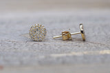 Round Pave Diamond Disc Studs