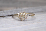 14kt Yellow Gold Diamond Rose Flower Plumeria Petal Floral