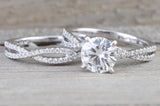 Wedding Set Solitaire Moissanite Diamond Engagement Ring M3085 B10002