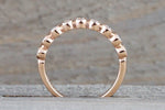 14k Rose Gold Diamond Vintage Milgrain Bezel Full Eternity Band Ring Wedding Engagement