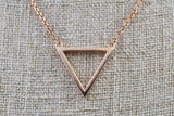 14k Rose Gold Open Triangle Pendant Necklace