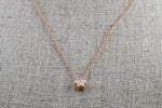14k Yellow Gold Small Flower Clover Diamond Pendent Slider and 16" Chain