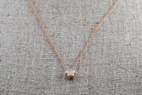 14k Yellow Gold Small Flower Clover Diamond Pendent Slider and 16" Chain