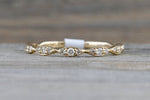 14kt Yellow Gold Diamond Ring Marquis Design Antique Crown Vintage Design Rope Classic Milgrain Infinity Etching Bezel Eternity Stackable
