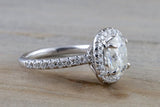 Moissanite 8x6mm Oval Diamond Halo Engagement Ring M3080