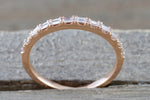 Baguette Cut Diamond Ring Prong Set Straight Band 2mm