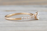 Forever One 14k Rose Gold Solitaire Cushion Moissanite Diamond Engagement Promise Ring Charles & Colvard 4.5mm