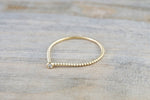 14k Yellow Gold Round Cut Diamond Bezel Fashion Ring Rope Design Wire Band