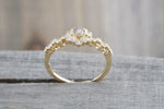 Vermont 14K Yellow Gold Classic Chocalate Diamond Engagement Wedding Promise Vintage Classic Cute Ring Band Arch Shaped