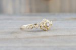 Vermont 14K Yellow Gold Classic Chocalate Diamond Engagement Wedding Promise Vintage Classic Cute Ring Band Arch Shaped