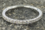 18k White Gold Dainty Thin Diamond Engagement Band Brilliant Cut