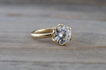 Tulip Solitaire Round Moissanite Engagement Ring Charles & Colvard M3076