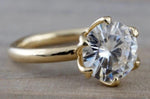 Tulip Solitaire Round Moissanite Engagement Ring Charles & Colvard M3076