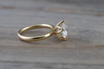 Tulip Solitaire Round Moissanite Engagement Ring Charles & Colvard M3076