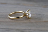 Tulip Solitaire Round Moissanite Engagement Ring Charles & Colvard M3076