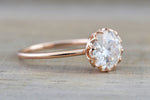 Moissanite  Gold Solitaire Round 8mm Melrose