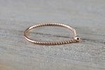 14k Rose Gold Round Cut Pink Sapphire Bezel Fashion Ring Rope Design Band
