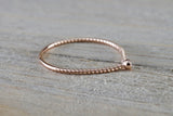 14k Rose Gold Round Cut Pink Sapphire Bezel Fashion Ring Rope Design Band