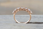 14k Rose Gold Champagne Diamond Band Wedding Anniversary Love Ring Band Vintage Thin