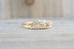 14kt Yellow Gold DiamondRing Wide Art Deco Crown Tiarra Crown Style Design