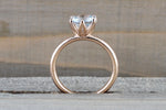 14k Rose Gold Round Aquamarine Tulip Crown Solitaire 6 Prong Ring 7mm Engagement Wedding Anniversary Ring Band