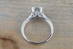 6.5mm Charles Colvard Forever Brilliant Cushion Moissanite 18k White Gold Solitaire Diamond Band Engagement Ring