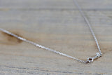 14k White Gold Diamond Dainty Key Pendant Necklace with Chain 16" 18"