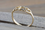 14k Yellow Gold 4 Open Heart Love Anniversary Promise Ring Band