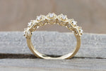 14k Yellow Gold 7 Round Rope Halo Diamond Wedding Anniversary Love Engagement Ring Band