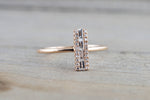 14k Rose Gold Fashion Baguette Diamond Straight Band Ring