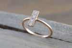 14k Rose Gold Fashion Baguette Diamond Straight Band Ring