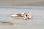 Payment Plan 14k Rose Gold Cushion Morganite Peach Pink Classic lotus flower petal Solitaire Engagement Wedding Ring Design