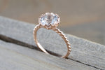 Melrose Rope White Topaz Crown Solitaire Ring 8mm