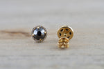 Rose Cut Black Diamond Halo Studs