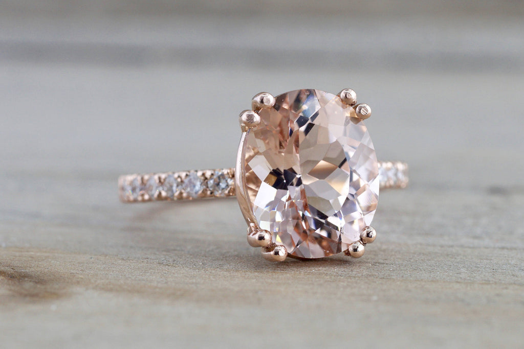 Pink Gold Rose Engagement Ring