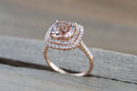 Payment Plan Double Halo Cushion Morganite