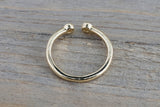 14k Yellow Gold Double Bezel Diamond Open Cuff Fashion Ring Band Midi Ring