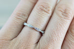 14k White Gold Round Cut Diamond Segment Marquise Stackable Ring Band Wedding Anniversary