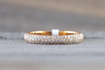 18k Rose Gold Diamond Micro Pave Dome Band Ring B10072