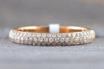 18k Rose Gold Diamond Micro Pave Dome Band Ring B10072