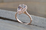 Gold Pear Halo Morganite Diamond Halo Ring Large ASPER1430056
