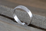 18k White Gold Pave Flat Band Stackable 3.2mm